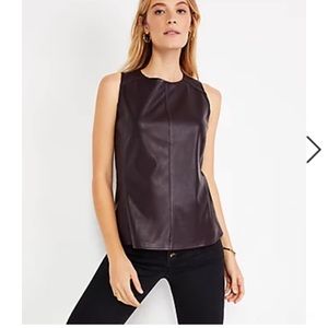 Ann Taylor Faux Leather Shell